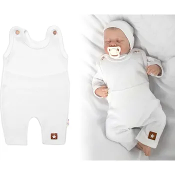 Kojenecké oblečení Baby Nellys Pletené láclové kalhoty Boy Star, Baby Nellys, bílé Velikost: 68 (3-6m)