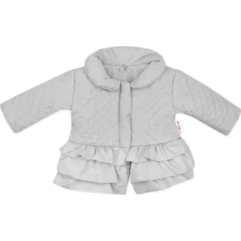 Baby Nellys Kojenecká přechodová bundička s volánky, šedá Velikost: 80 (9-12m)