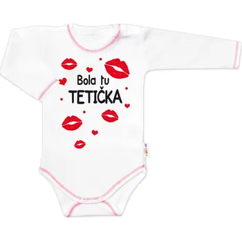 Baby Nellys Body dlouhý rukáv s vtipným textem Baby Nellys, Bola tu TETIČKA Velikost: 80 (9-12m)