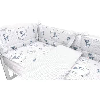 Dětsný nábytek BABY NELLYS 3-dílná sada Mantinel s povlečením, Koloušek, tečky, tm. máta Velikost povlečení: 135x100