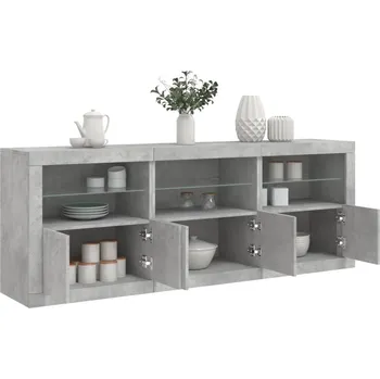 Příborník do zásuvky zahrada-XL Příborník s LED osvětlením betonově šedý 181,5 x 37 x 67 cm 3209005