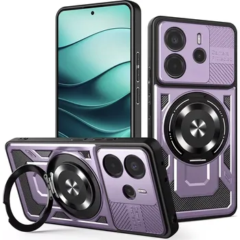 Pouzdro na mobilní telefon Kryt Xiaomi Redmi Note 14 5G, RuggedCam, fialový