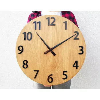 Hodiny Dřevěné nástěnné hodiny Amadeus 50 cm černé/hnědé