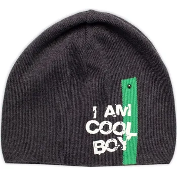 Jarní, podzimní čepice I am Cool Boy, grafit, 40-46 cm Velikost koj. oblečení: 92/98 (18-36m)
