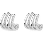 Náušnice z nerezové oceli s broušenými kamínky Balení: 1 pár, Varianta: 1 stříbrná - 8596475680554