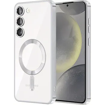 Pouzdro na mobilní telefon Kryt Samsung Galaxy S23 FE 5G Techsuit Luxury Crystal MagSafe - stříbrný