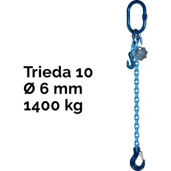 Příslušenství pro stavební techniku Jedno závěs řetězový, oko-hák, zkracovač, nosnost 1400 kg, G10-61 400 kg 1,5 m Modrá