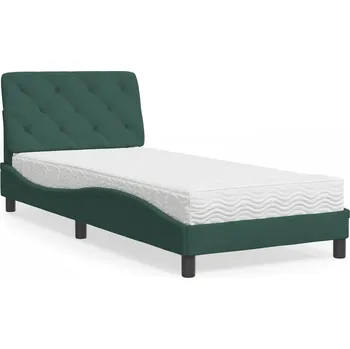 Postel zahrada-XL Postel s matrací tmavě zelená 90 x 200 cm samet 3208637