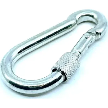 Jištění Karabina s pojistkou, DIN 5299D, Pozinkovaná12x140 mm 510