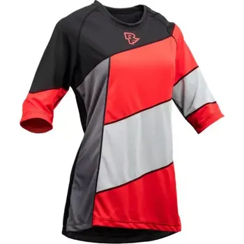 cyklistický dres Race Face Race Face Khyber dámský dres 3/4 rukáv černá červená velikost M