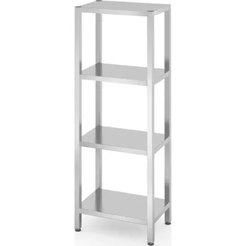 Dílenský regál Nerezový šroubovaný regál se 4 policemi 60x40 cm