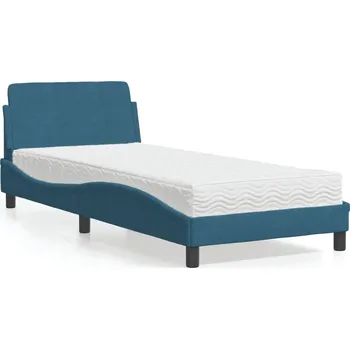 Postel zahrada-XL Postel s matrací Dover modrá 90 x 200 cm samet 3208335