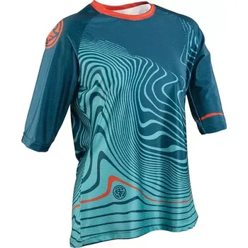 cyklistický dres Race Face Race Face Khyber dámský dres 3/4 rukáv dark spruce velikost S