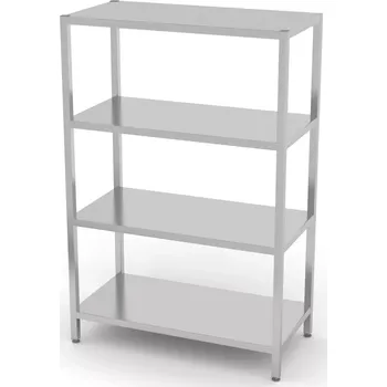Dílenský regál Nerezový šroubovaný regál se 4 policemi 100x50 cm