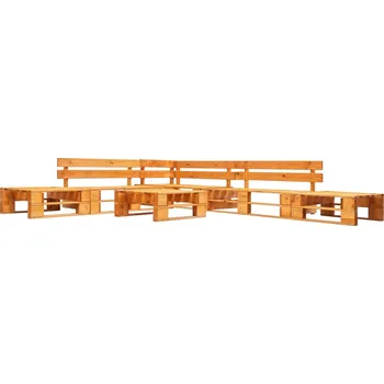 Zahradní sestava zahrada-XL 6dílná zahradní sedací souprava z palet dřevo medově hnědá 277461