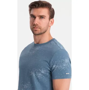 Pánské triko OMBRE OM-TSFP-0179 BLUE DENIM S
