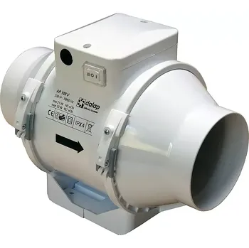 Domácí ventilátor 3179 Výkonný plastový potrubní ventilátor 123mm DALAP AP 125 STARK