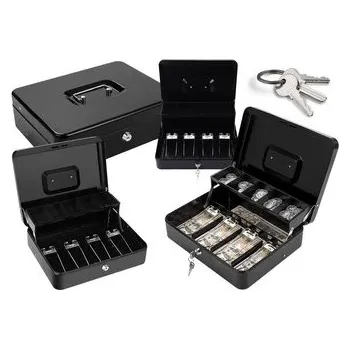 Set školních potřeb Kasetka na banknoty metalowa czarna