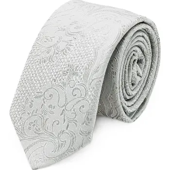 Kravata Carlo Cardini Úzká kravata s kapesníčkem Brinkleys - stříbrná
