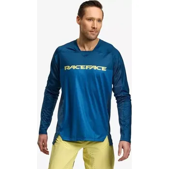 cyklistický dres Race Face Race Face Diffuse pánský dres dlouhý rukáv, navy velikost S
