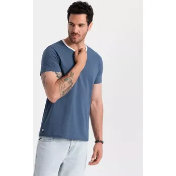 Pánské triko OMBRE OM-TSCT-22SS-004 DARK BLUE L