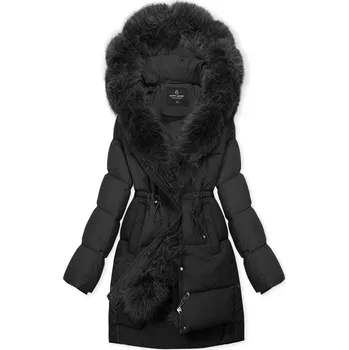 Zimní bunda s odepínací umělou kožešinou černá