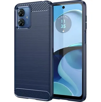 Pouzdro na mobilní telefon Kryt Motorola Moto G14 Armored Carbon modrý