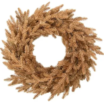 Vánoční dekorace Bronzový vánoční smrkový věnec L - Ø 50*12 cm