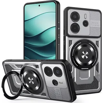 Pouzdro na mobilní telefon Kryt Xiaomi Redmi Note 14 4G, RuggedCam, šedý