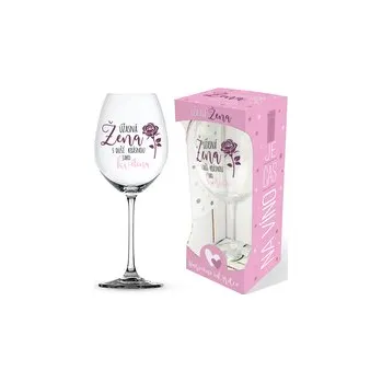 Sklenice Nekupto Sklenice na víno Úžasná žena s duší krásnou jako květina