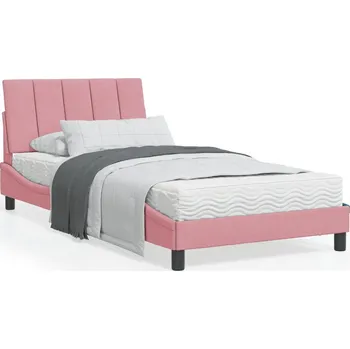 Postel zahrada-XL Postel s matrací Hanko růžová 100 x 200 cm samet 3208585