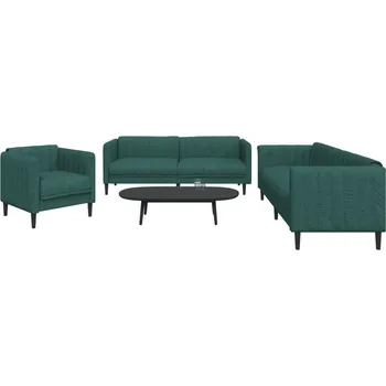 Pohovka zahrada-XL 3dílná sedací souprava tmavě zelená textil 3209233