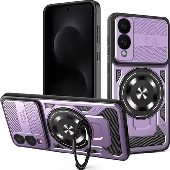 Pouzdro na mobilní telefon Kryt Samsung Galaxy S25 EDGE, RuggedCam, fialový