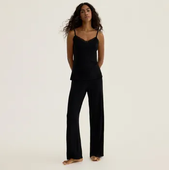 Reserved - Dvoudílná pyžamová souprava z&nbsp;viskózy - černý - 003EY-99X - 003EY-99X-M