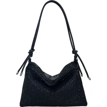 Kabelka B-TOP Dámská černá párty kabelka s lesklým povrchem