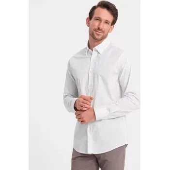 Pánské oblečení Pánská košile OMBRE OM-SHCS-0152 WHITE XXL