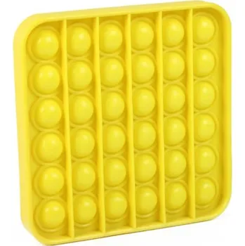 POP IT Pop It - Praskající bubliny silikon antistresová spol. hra, čtverec, žlutá
