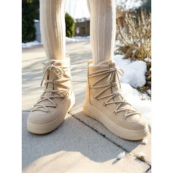 Dámská zimní obuv Sinsay - Kotníkové boty z umělého semiše - béžová - 036GP-08X - 036GP-08X-37