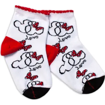 Baby Nellys Bavlněné ponožky Minnie Love - bílé Velikost: 92/98 (18-36m)