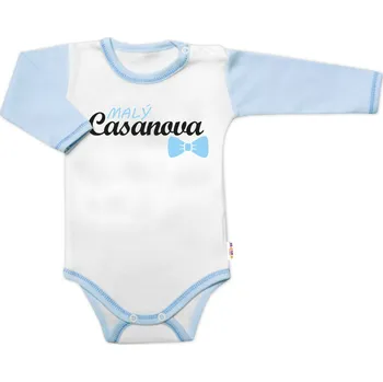 Baby Nellys Body dl. rukáv s vtip. textem Baby Nellys, Malý Casanova, kluk Velikost: 80 (9-12m)