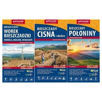 Literární cestopis Bieszczady - komplet 3 map - praca zbiorowa