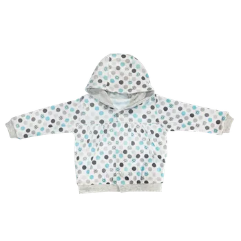 Kojenecké oblečení Mamatti Mikinka Bubble Boo - zapínání uprostřed, tyrkys/šedá Velikost: 98 (2-3r)