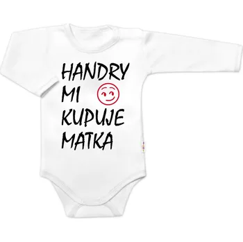 Kojenecký body Baby Nellys Body dlouhý rukáv Handry mi kupuje matka, Baby Nellys, bílé Velikost: 56 (1-2m)