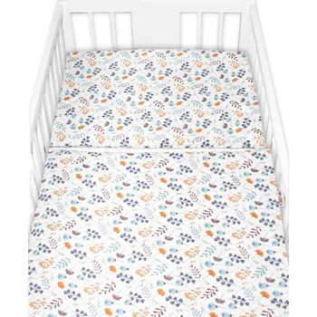 Povlečení Baby Nellys Povlečení do postýlky, 2D sada flanel - Louka, Baby Nellys, modrá/bílá Velikost povlečení: 120x90, Rozměry polštáře: 40 x 60, Rozměry přikrývky: 120 x 90