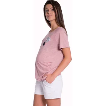 Těhotenská móda Be MaaMaa Těhotenské,bavlněné kraťasy s odpáratelným pásem - bílé Velikost oblečení: S (36)