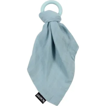 Silikonové kousátko s mušelinovým přítulníčkem - modré, Minene