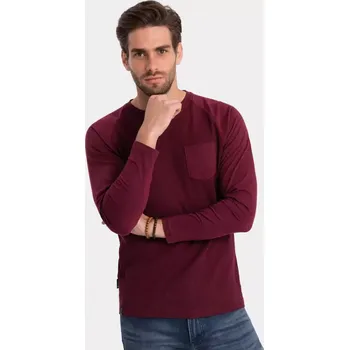 Pánské triko OMBRE OM-LSCL-0109 MAROON S