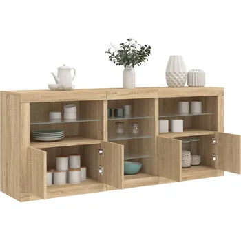 Příborník a kredenc zahrada-XL Příborník s LED osvětlením dub sonoma 181,5 x 37 x 67 cm 3209039