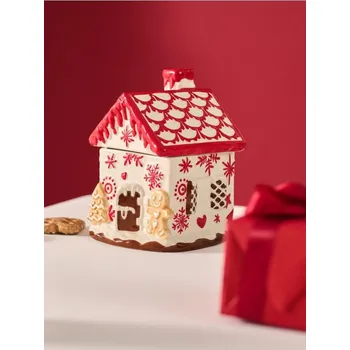 Dóza na potraviny Sinsay - Vánoční nádoba na potraviny s víčkem ve tvaru domu - bílá - 518GJ-00X - 518GJ-00X-ONE