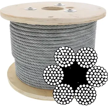 Lano Ocelové lano 6x37+FC pozinkované, DIN 306616 mm 6x37+FC (textilní duše) 100 m